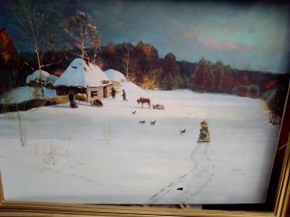 Зима, Россия.   х/м 1900?